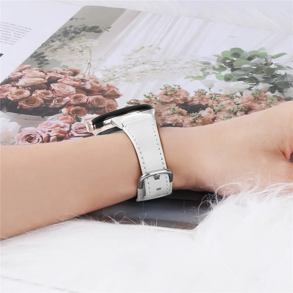 For Google Pixel Watch 4 41mm / Watch 3 41mm / Watch 2 / Watch Genuine Cowhide Leather Watch Band Replacement Smart Bracelet Strap - White - 5