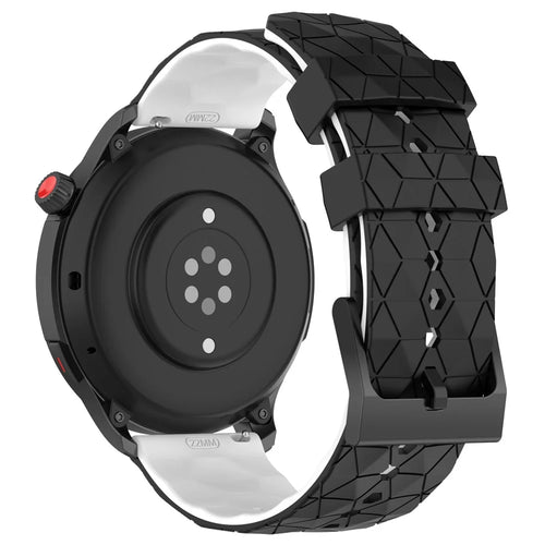 Watch Strap for Huami Amazfit GTR 4 46mm , Football Pattern Dual-color 22mm Silicone Watch Band - Black / White - 1