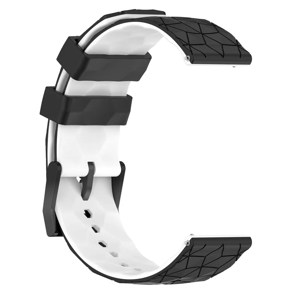 Watch Strap for Huami Amazfit GTR 4 46mm , Football Pattern Dual-color 22mm Silicone Watch Band - Black / White - 4