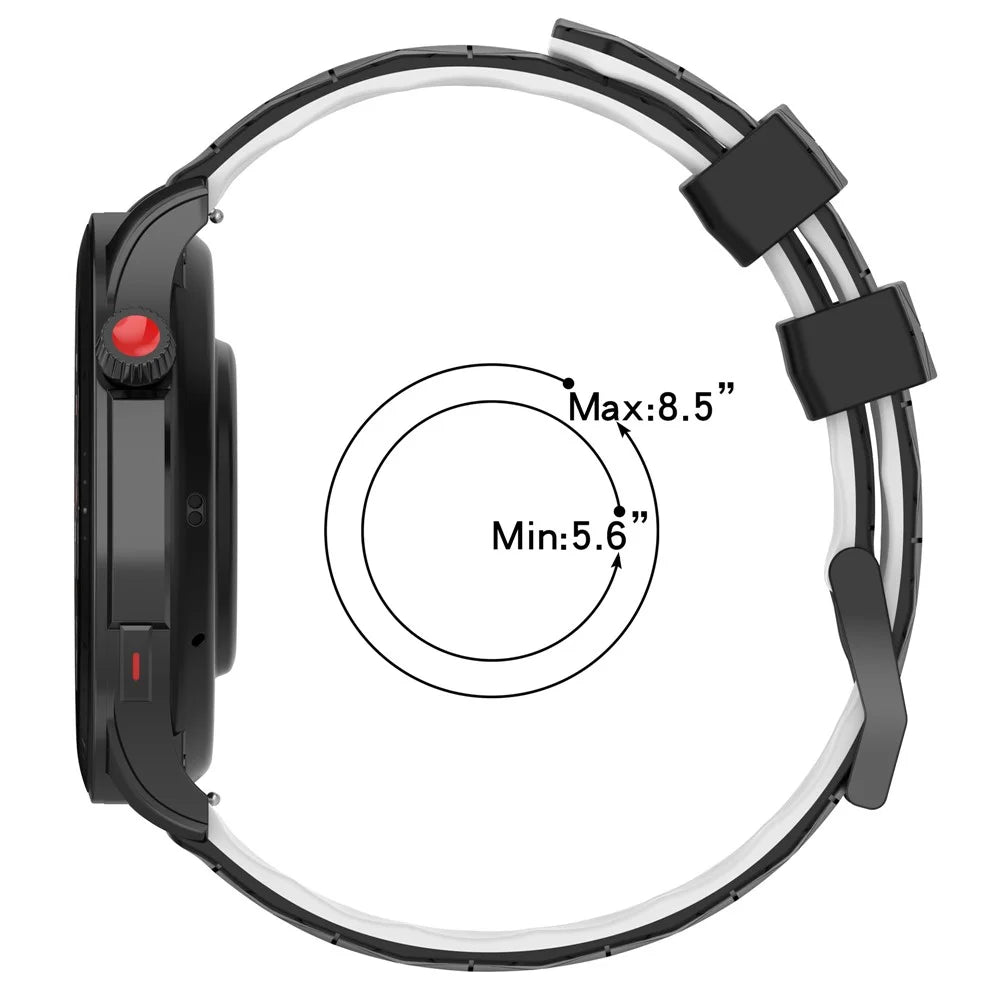 Watch Strap for Huami Amazfit GTR 4 46mm , Football Pattern Dual-color 22mm Silicone Watch Band - Black / White - 6