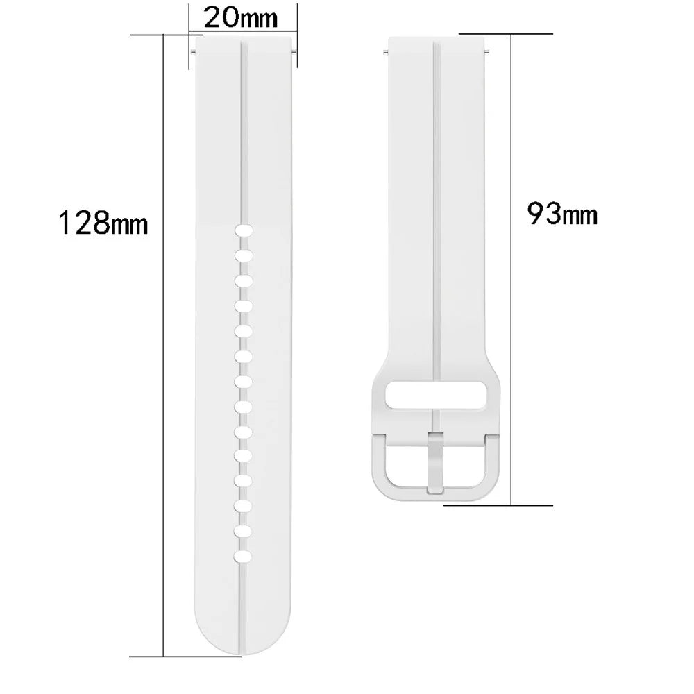 For Samsung Galaxy Watch6 40mm / 44mm / Watch6 Classic 43mm / 47mm Watch Band 20mm Silicone Watch Strap - White - 6