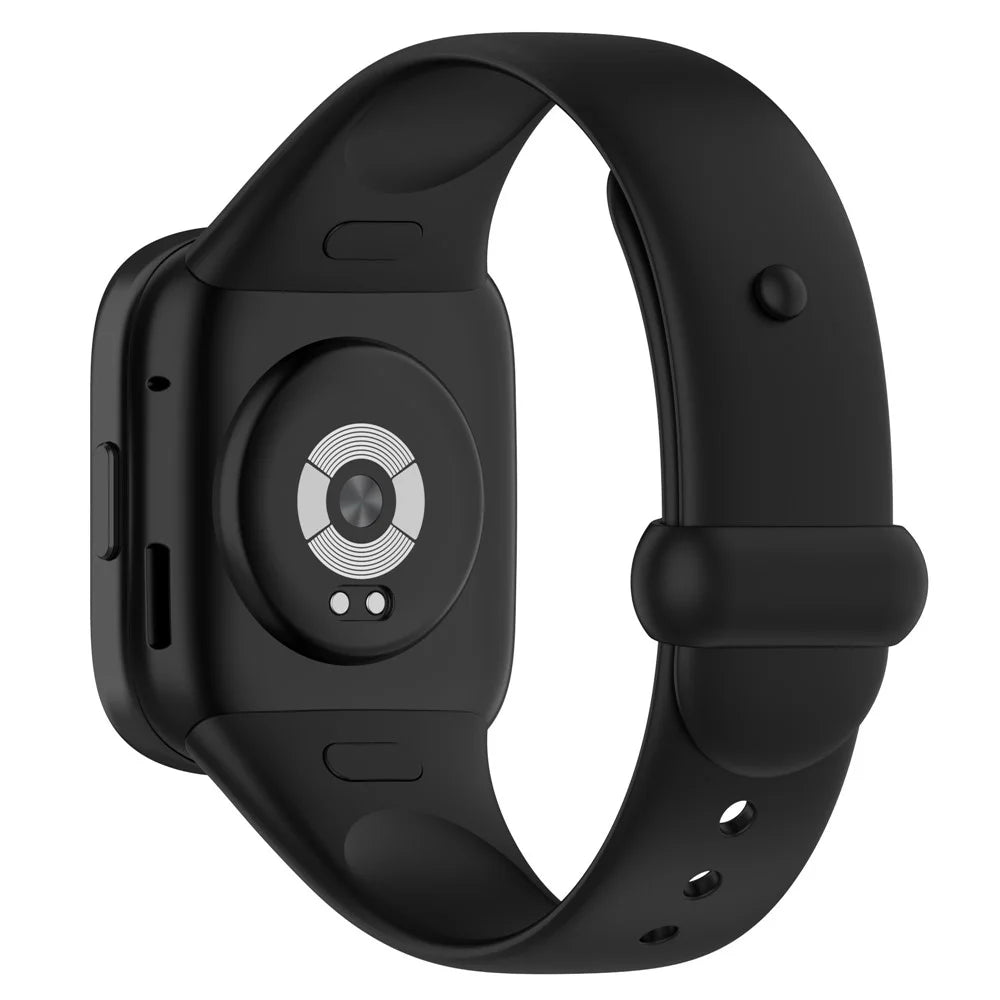 Watch Band for Xiaomi Redmi Watch 3 Soft Silicone Strap with Button Buckle - Black - 1