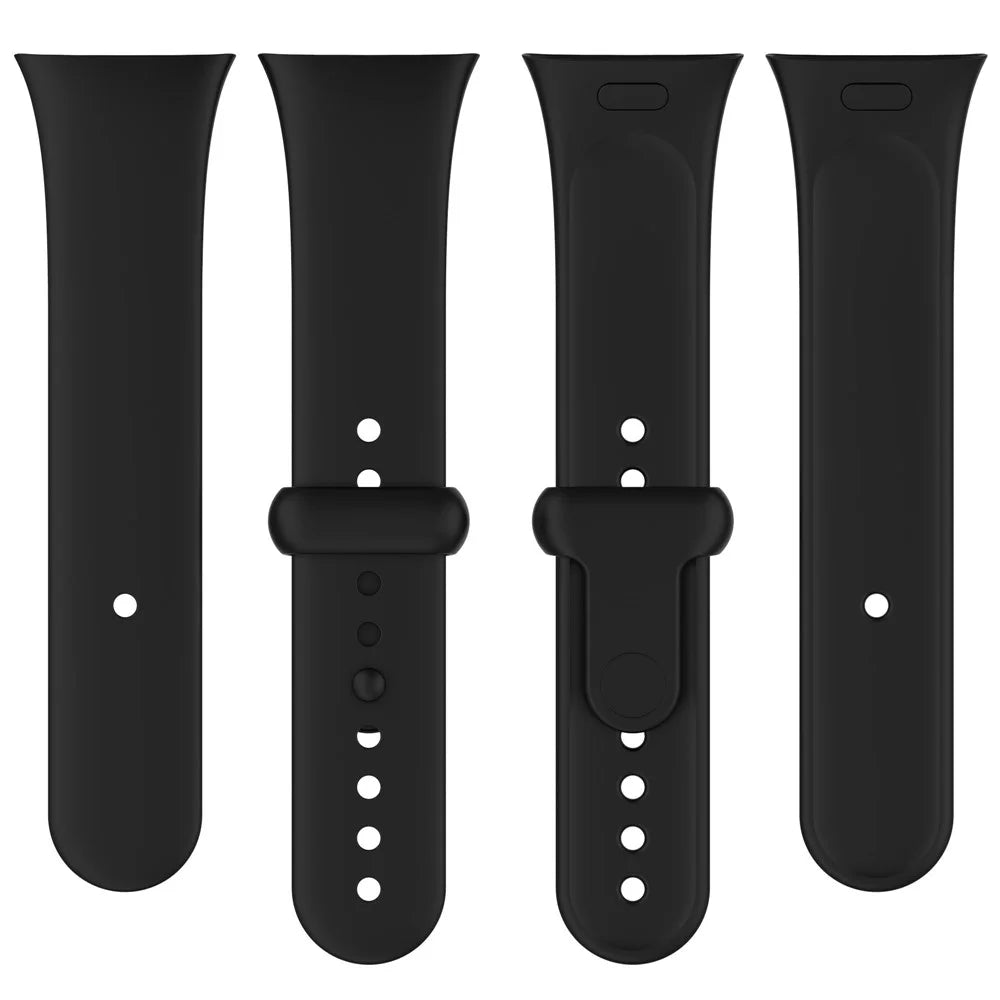 Watch Band for Xiaomi Redmi Watch 3 Soft Silicone Strap with Button Buckle - Black - 4