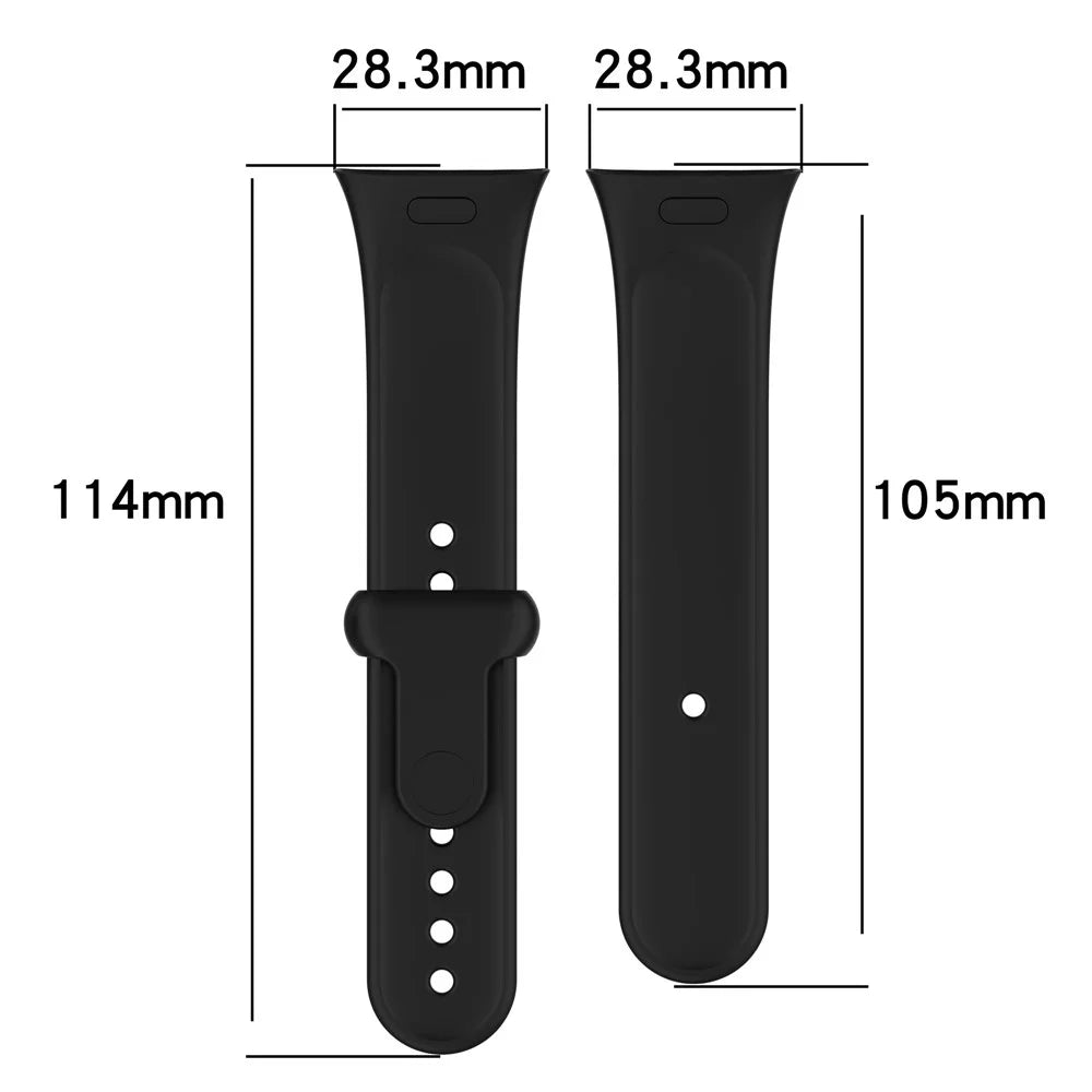 Watch Band for Xiaomi Redmi Watch 3 Soft Silicone Strap with Button Buckle - Black - 6