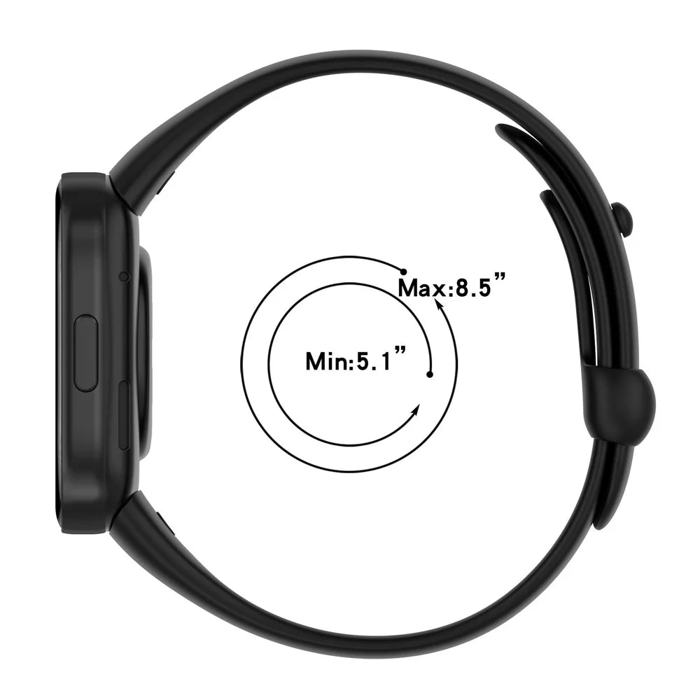 Watch Band for Xiaomi Redmi Watch 3 Soft Silicone Strap with Button Buckle - Black - 7