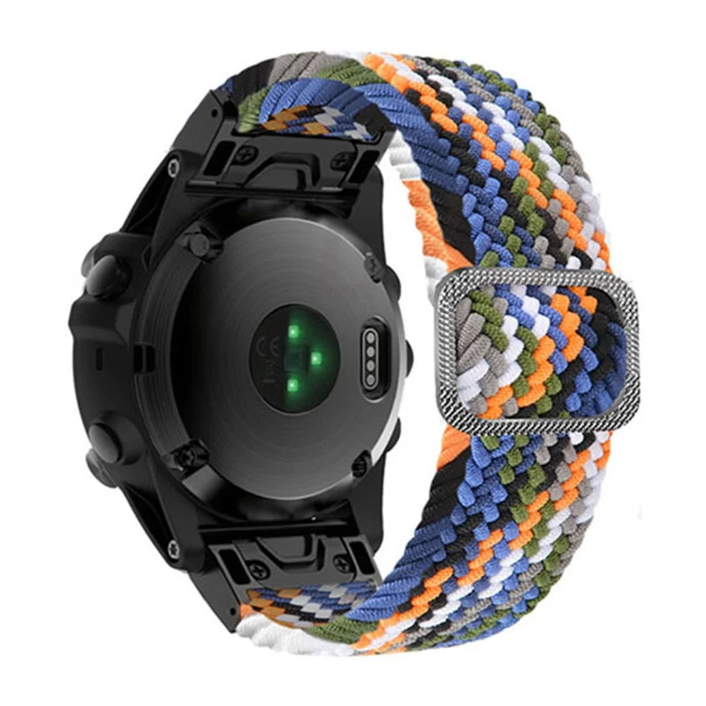For Garmin Fenix 7X / Fenix 3 / 3 HR Nylon Watch Band Smart Bracelet 26mm Adjustable Strap with Buckle - Denim - 1