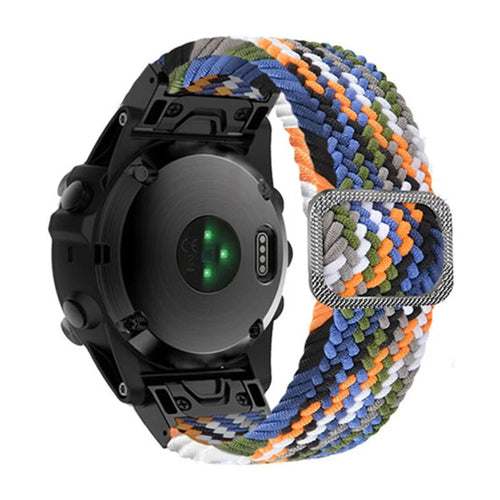 For Garmin Fenix 7X / Fenix 3 / 3 HR Nylon Watch Band Smart Bracelet 26mm Adjustable Strap with Buckle - Denim - 1