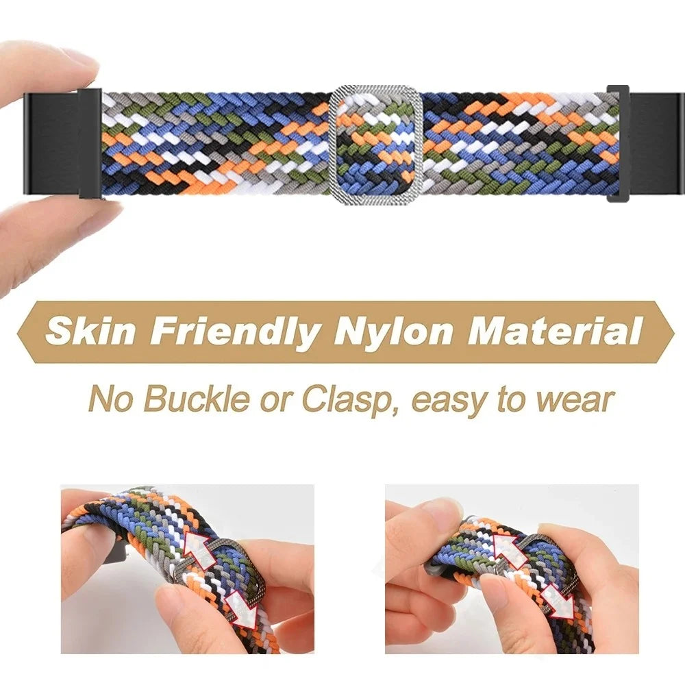For Garmin Fenix 7 / Epix / Instinct 2 / Approach S62 / Fenix 5 Nylon Strap 22mm Smart Watch Band with Buckle - Rainbow - 3