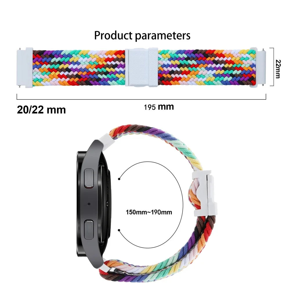 For Samsung Galaxy Watch3 45mm / Huami Amazfit Pace / Stratos Watch Strap 22mm Nylon Watch Band with Buckle - Denim - 6