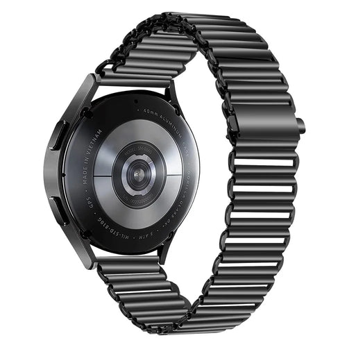 For Samsung Galaxy Watch4 Active 40mm / 44mm  /  Watch4 Classic 42mm / 46mm Stainless Steel Wrist Band 20mm Adjustable Hollow Watch Strap - Black - 1