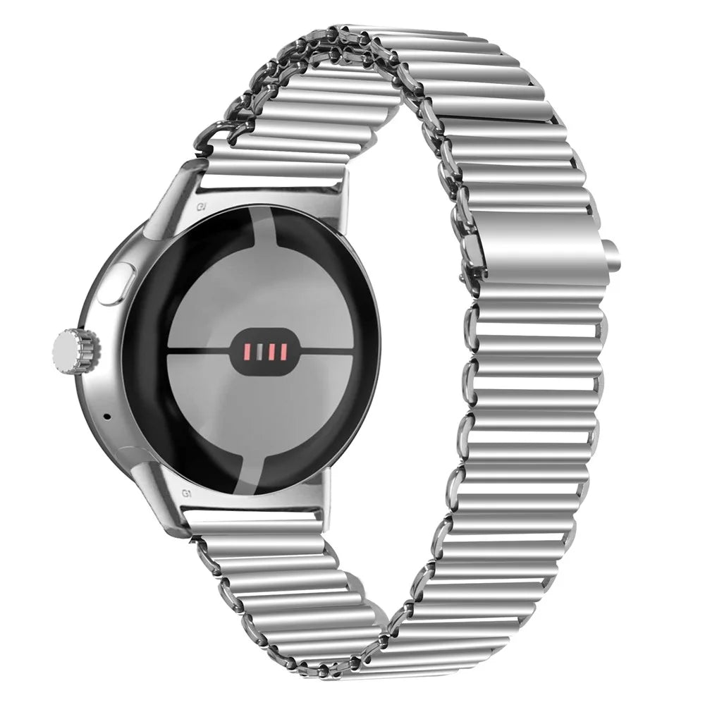 Stainless Steel Strap for Google Pixel Watch 4 41mm / Watch 3 41mm / Watch 2 / Watch Hollow Breathable Watch Band - Silver - 1
