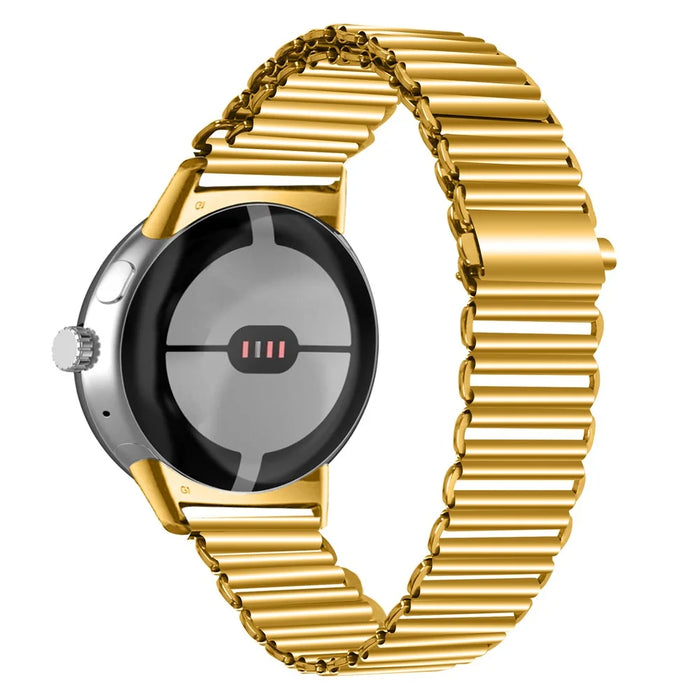 Replacement Strap for Google Pixel Watch 4 41mm / Watch 3 41mm / Watch 2 / Watch Band Stainless Steel Hollow Breathable Watchband - Gold - 1