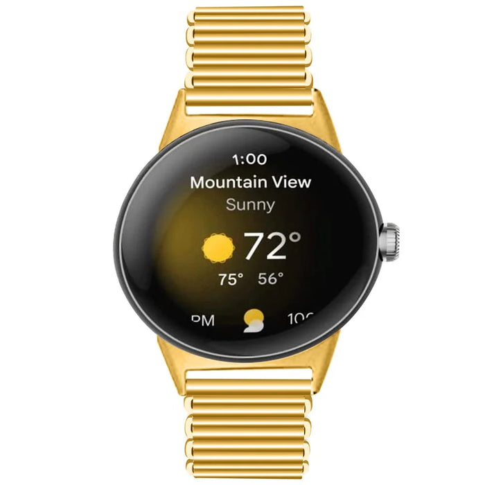 Replacement Strap for Google Pixel Watch 4 41mm / Watch 3 41mm / Watch 2 / Watch Band Stainless Steel Hollow Breathable Watchband - Gold - 4