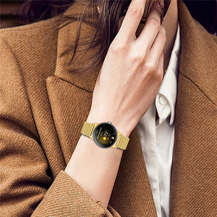 Replacement Strap for Google Pixel Watch 4 41mm / Watch 3 41mm / Watch 2 / Watch Band Stainless Steel Hollow Breathable Watchband - Gold - 5