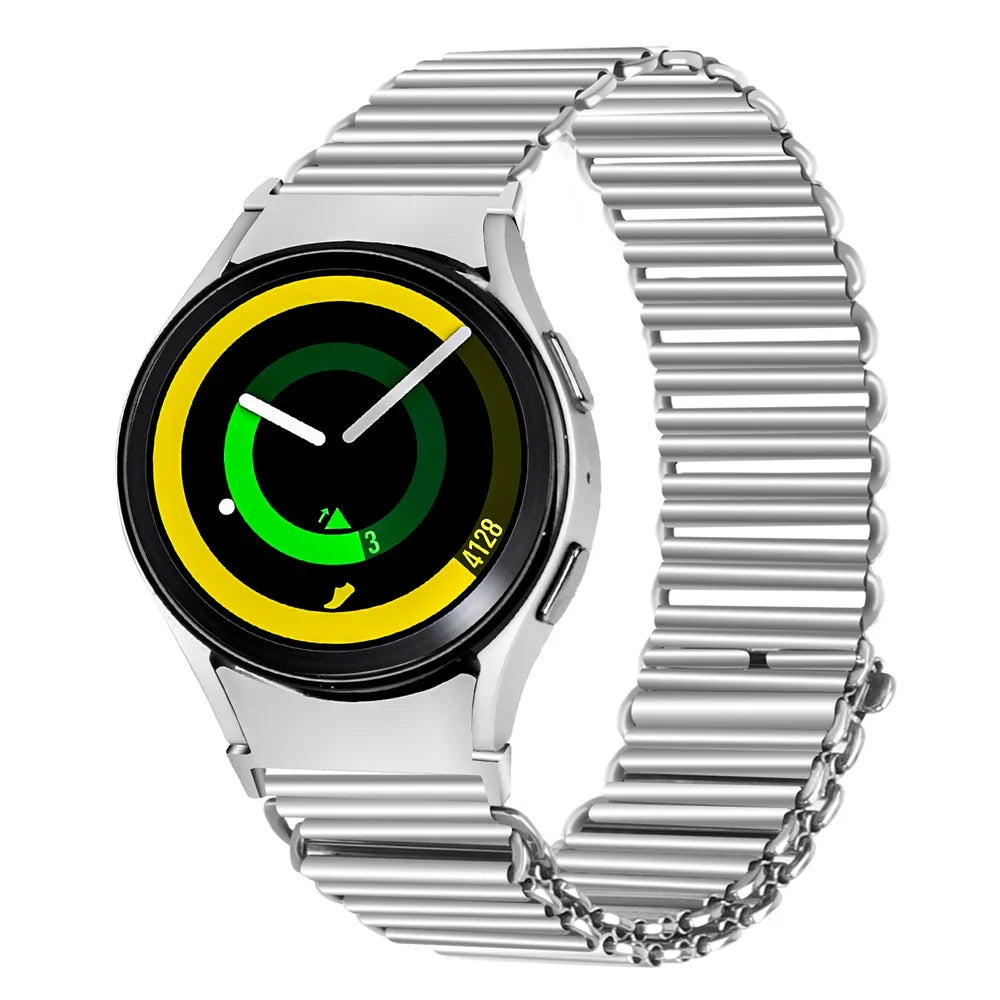 For Samsung Galaxy Watch4 Active 40mm 44mm / Watch4 Classic 42mm 46mm Watch Band Stainless Steel Hollow Strap - Silver - 3