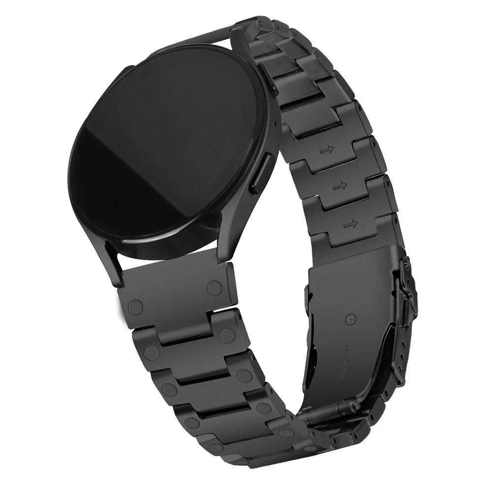 For Samsung Galaxy Watch4 Active 40mm 44mm / Watch4 Classic 42mm 46mm Smart Watch Strap 20mm Stainless Steel Watchband - Black - 2