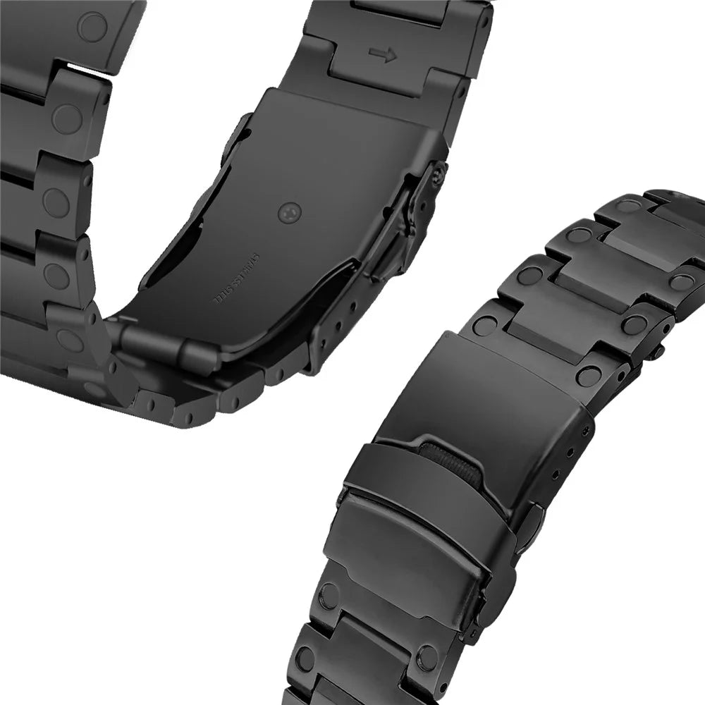 For Samsung Galaxy Watch 5 Active 40mm 44mm / Watch 5 Pro 45mm Watchband Replacement Stainless Steel Wrist Strap - Black - 3