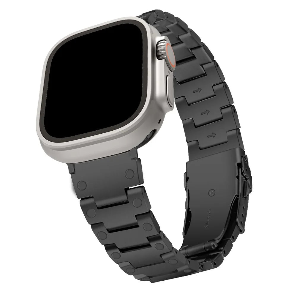 Watch Strap for Apple Watch Series 11 10 42mm / 9 8 7 41mm / SE3 SE2 SE 6 5 4 40mm / 3 2 1 38mm Stainless Steel Watch Band - Black - 2