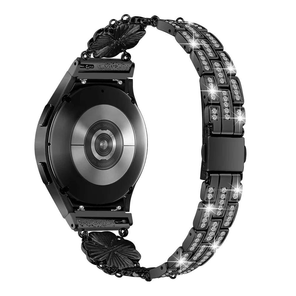 For Samsung Galaxy Watch6 40mm 44mm / Watch6 Classic 43mm 47mm / Watch 5 40mm 44mm / 5 Pro 45mm Watch Band with Connector - Black - 1