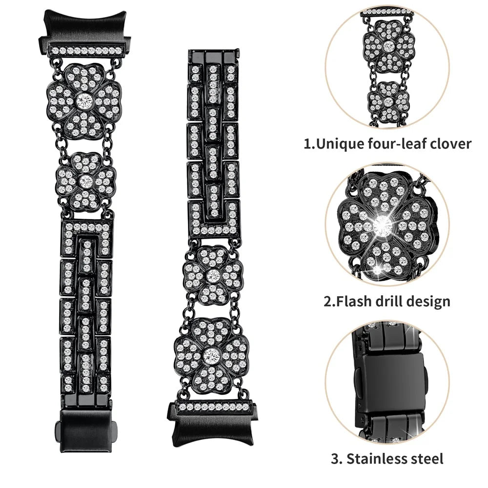 For Samsung Galaxy Watch6 40mm 44mm / Watch6 Classic 43mm 47mm / Watch 5 40mm 44mm / 5 Pro 45mm Watch Band with Connector - Black - 2