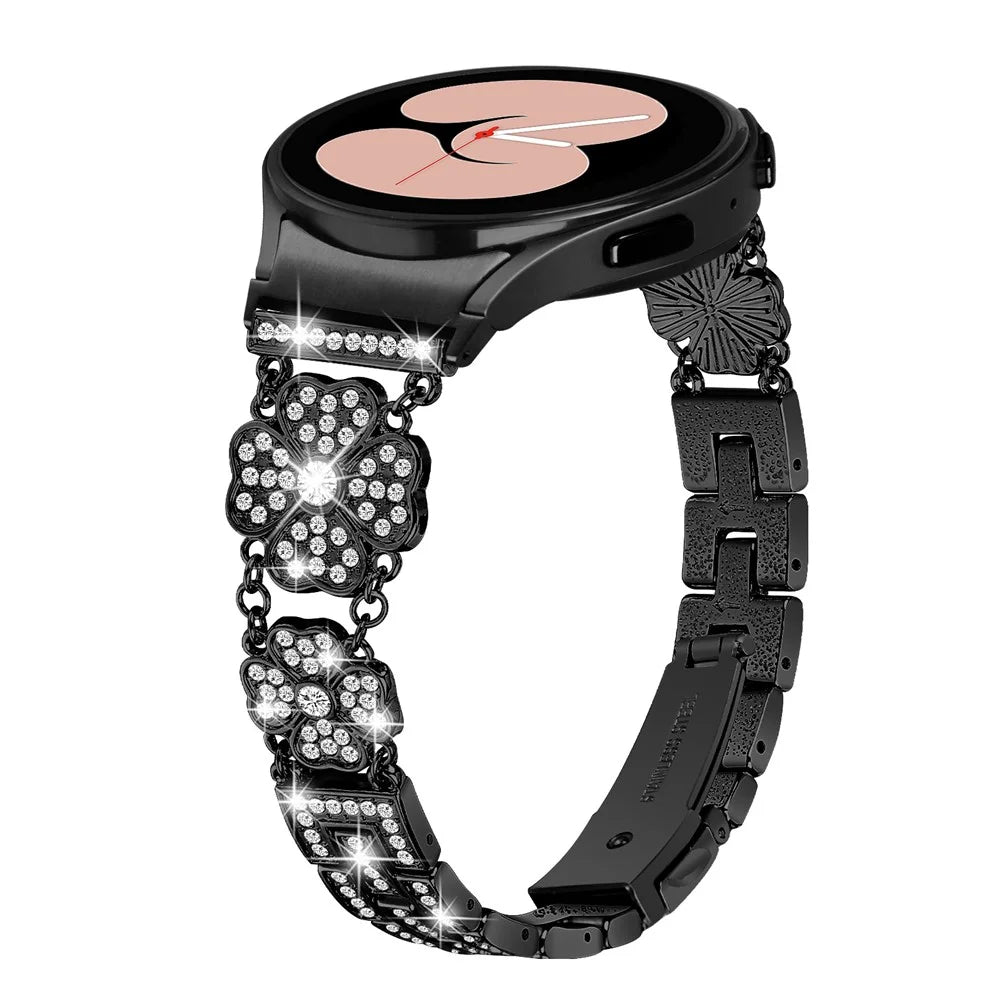 For Samsung Galaxy Watch6 40mm 44mm / Watch6 Classic 43mm 47mm / Watch 5 40mm 44mm / 5 Pro 45mm Watch Band with Connector - Black - 4