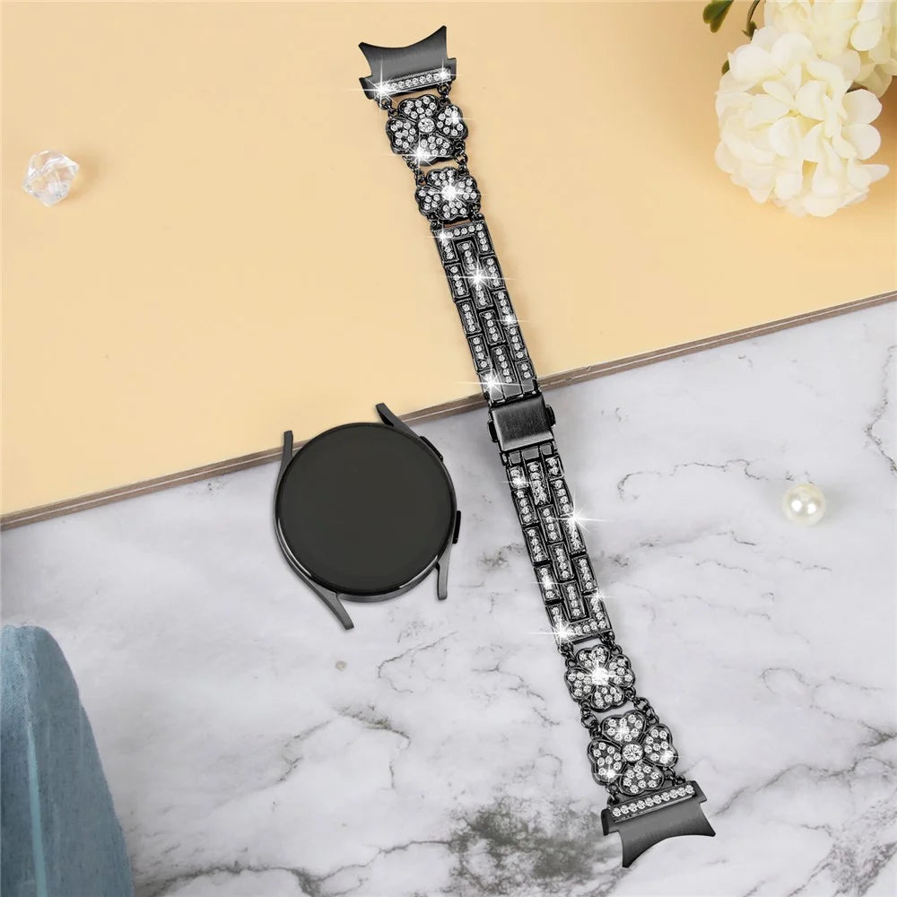For Samsung Galaxy Watch6 40mm 44mm / Watch6 Classic 43mm 47mm / Watch 5 40mm 44mm / 5 Pro 45mm Watch Band with Connector - Black - 7