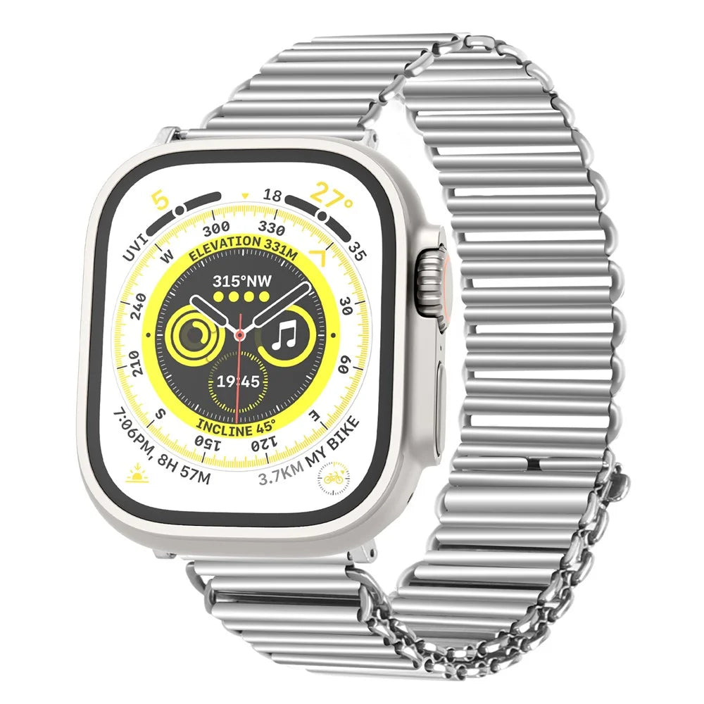 Watch Band for Apple Watch Series 11 10 42mm / 9 8 7 41mm / SE3 SE2 SE 6 5 4 40mm / 3 2 1 38mm Adjustable Hollow Wrist Strap - Silver - 3