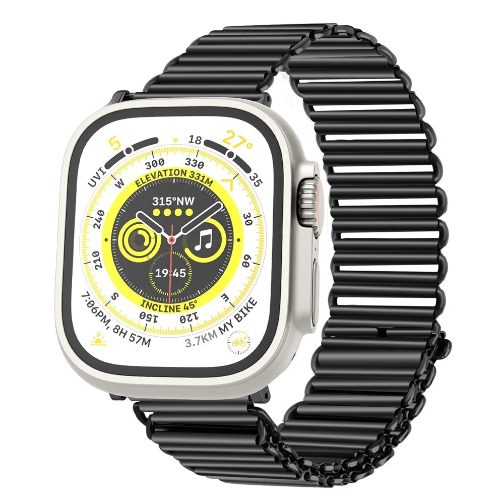 Watch Strap for Apple Watch Series 11 10 42mm / 9 8 7 41mm / SE3 SE2 SE 6 5 4 40mm / 3 2 1 38mm Adjustable Hollow Watch Band - Black - 2