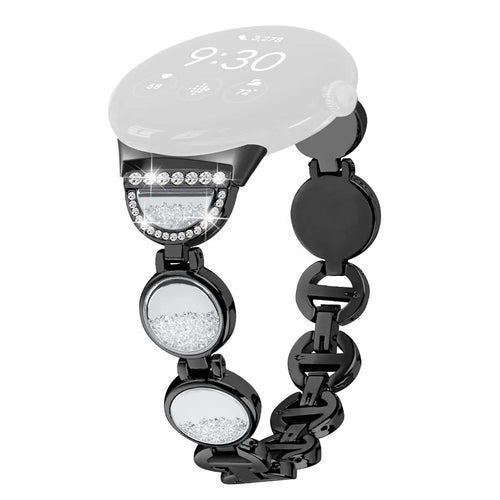 Quicksand Watch Band for Google Pixel Watch 4 41mm / Watch 3 41mm / Watch 2 / Watch Rhinestone Decorated Watch Strap - Black - 1
