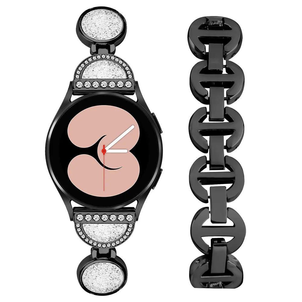 For Amazfit GTS / BIP / BIP Lite Watch Band Rhinestone Decorated Quicksand Watch Strap 20mm - Black - 3