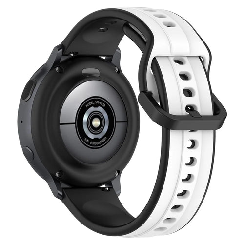 For Samsung Galaxy Watch3 41mm 45mm / Huawei Watch 3 Soft Silicone Watch Band 22mm Dual Color Watch Strap Replacement - White / Black - 1