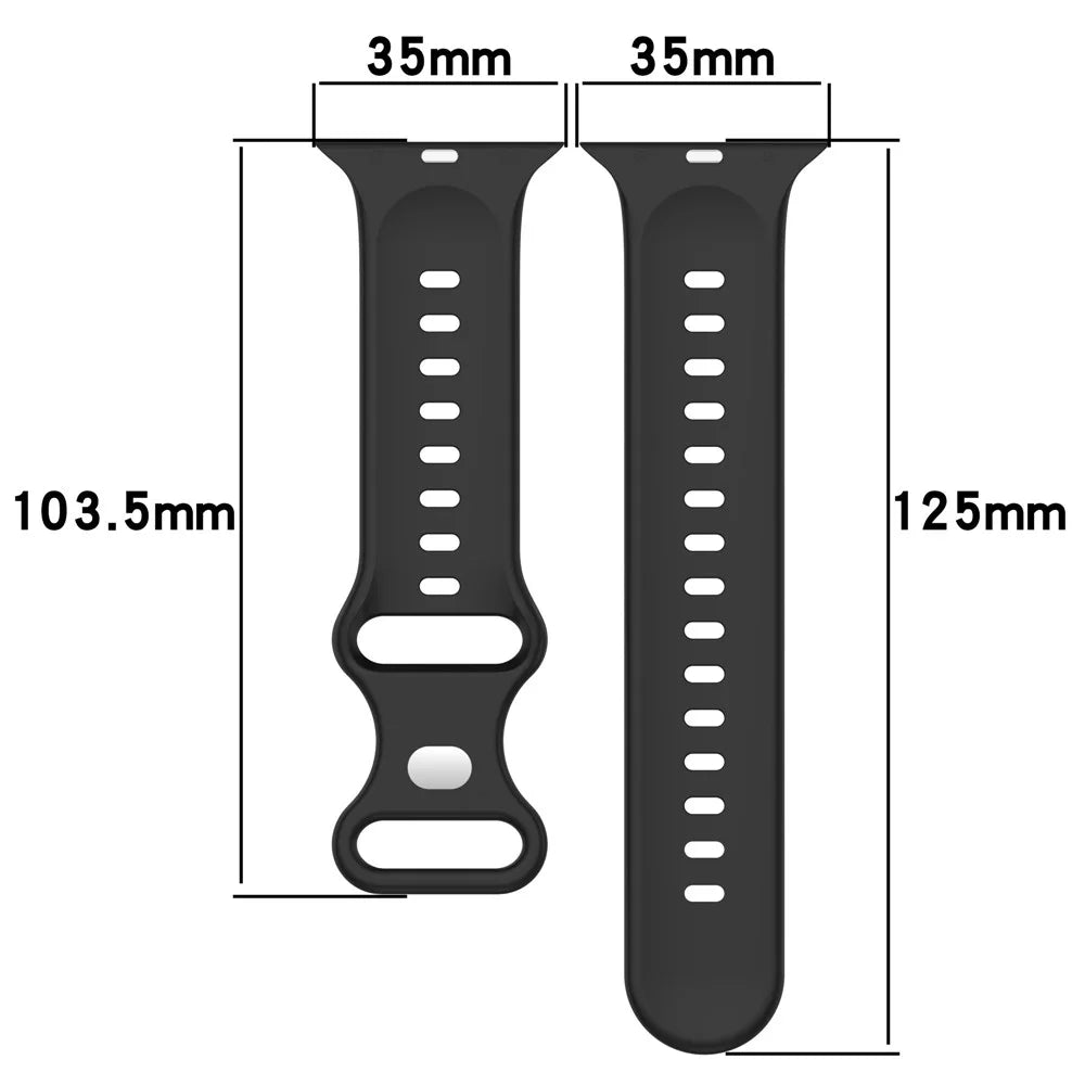 For Apple Watch Ultra 3 2 1 49mm / Series 11 10 46mm / 9 8 7 45mm / SE3 SE2 SE 6 5 4 44mm / 3 2 1 42mm Watch Strap Dual Color Silicone Watch Band - Black / White - 6