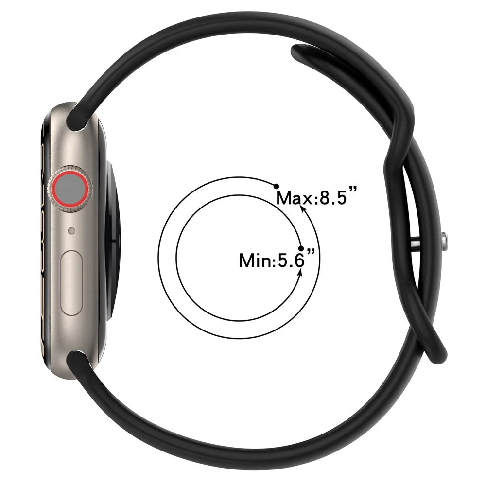 For Apple Watch Ultra 3 2 1 49mm / Series 11 10 46mm / 9 8 7 45mm / SE3 SE2 SE 6 5 4 44mm / 3 2 1 42mm Watch Strap Dual Color Silicone Watch Band - Black / White - 7