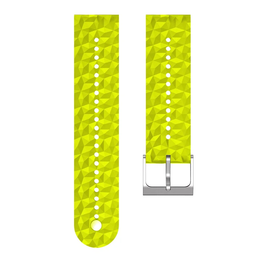 For Suunto 9 / 9 Baro Rhombus Pattern Watch Band 24mm Soft Silicone Replacement Strap - Grass Green - 2