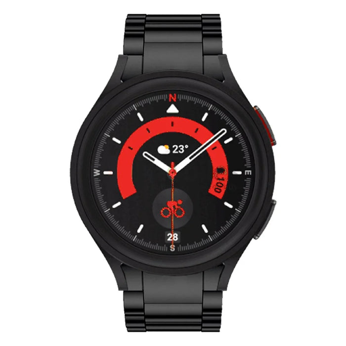 For Samsung Galaxy Watch6 40mm 44mm / Watch6 Classic 43mm 47mm / Watch 5 40mm 44mm / Watch4 40mm 44mm Watch Band Titanium Alloy Wrist Strap - Black - 3