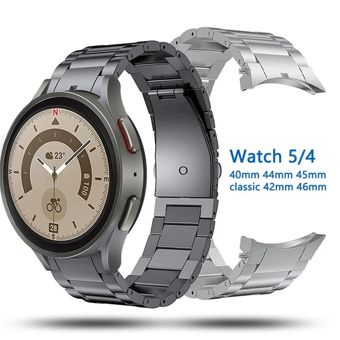 For Samsung Galaxy Watch6 40mm 44mm / Watch6 Classic 43mm 47mm / Watch 5 40mm 44mm / Watch4 40mm 44mm Watch Band Titanium Alloy Wrist Strap - Black - 7