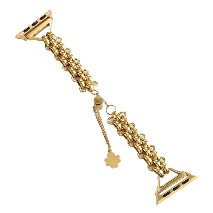 For Apple Watch Ultra 3 2 1 49mm / Series 11 10 46mm / 9 8 7 45mm / SE3 SE2 SE 6 5 4 44mm / 3 2 1 42mm Bracelet Metal Watch Strap - Gold - 1