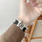 Watch Strap for Apple Watch Series 11 10 42mm / 9 8 7 41mm / SE3 SE2 SE 6 5 4 40mm / 3 2 1 38mm Metal Leather Band Heart Pendant Bracelet - Gold - 5
