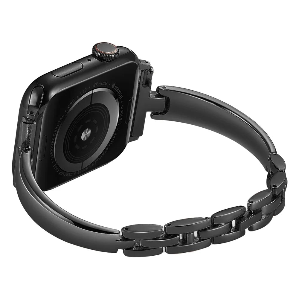 Watch Strap for Apple Watch Series 11 10 42mm / 9 8 7 41mm / SE3 SE2 SE 6 5 4 40mm / 3 2 1 38mm Metal Wrist Band - Black - 1