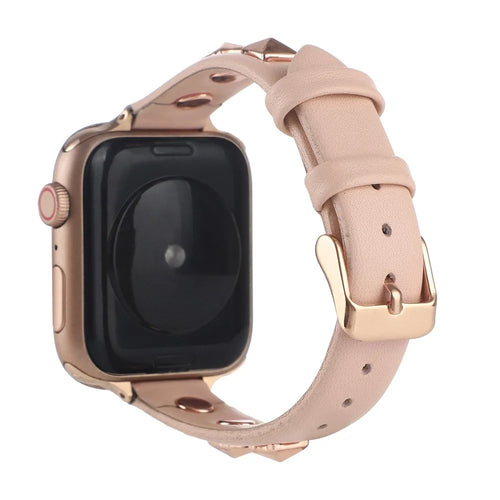 Watch Strap for Apple Watch Series 11 10 42mm / 9 8 7 41mm / SE3 SE2 SE 6 5 4 40mm / 3 2 1 38mm Genuine Leather Watch Strap Replacement - Pink - 1
