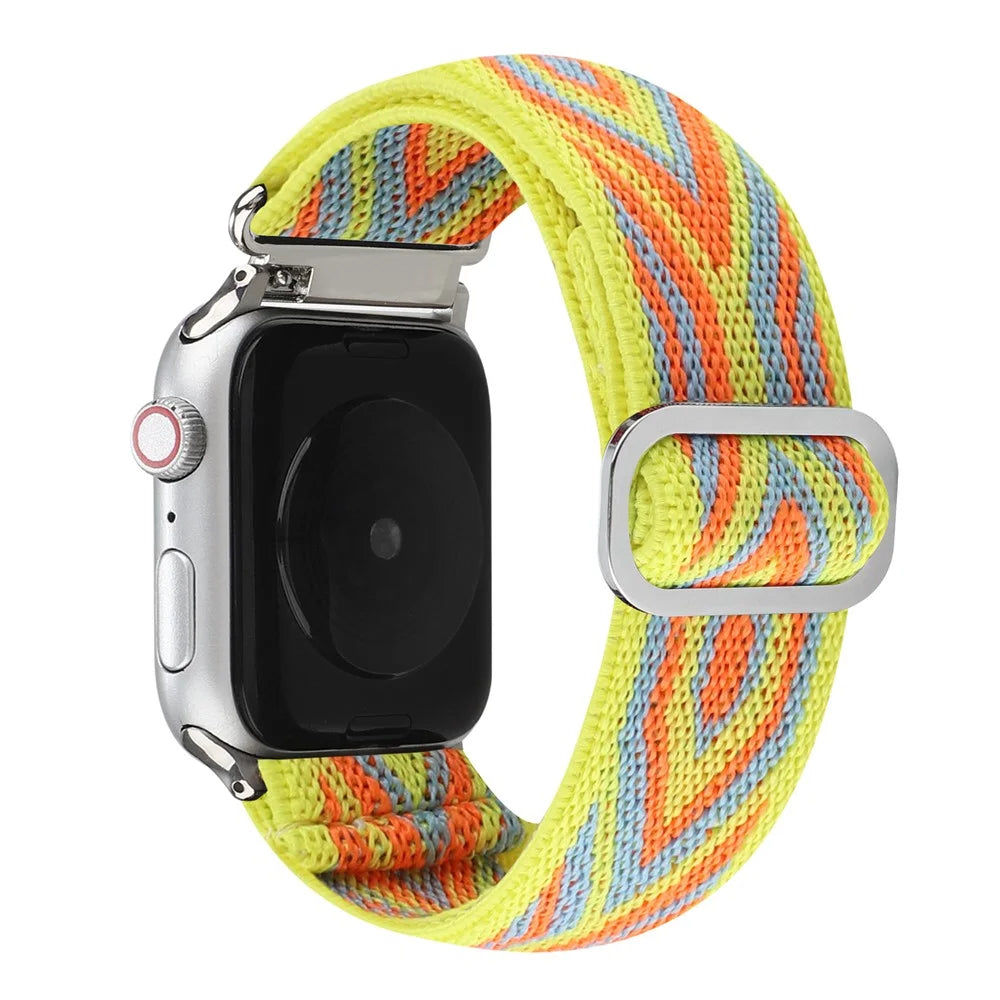 For Apple Watch Ultra 3 2 1 49mm / Series 11 10 46mm / 9 8 7 45mm / SE3 SE2 SE 6 5 4 44mm / 3 2 1 42mm Watch Strap Elastic Nylon Band - Style B - 1