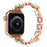 For Apple Watch Ultra 3 2 1 49mm / Series 11 10 46mm / 9 8 7 45mm / SE3 SE2 SE 6 5 4 44mm / 3 2 1 42mm Metal Watch Band Flower Docor Strap - Rose Gold - 1