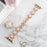 For Apple Watch Ultra 3 2 1 49mm / Series 11 10 46mm / 9 8 7 45mm / SE3 SE2 SE 6 5 4 44mm / 3 2 1 42mm Metal Watch Band Flower Docor Strap - Rose Gold - 6