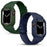 For Apple Watch Ultra 49mm Watch Band Magnetic Silicone Strap with Protective Watch Case - Midnight Blue - 5