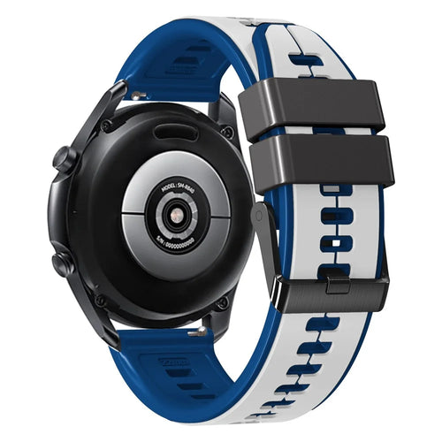For Huami Amazfit GTS4 Mini / GTS3 / GTS2 2E Silicone Watchband 20mm Quick Release Watch Strap - White / Blue - 1