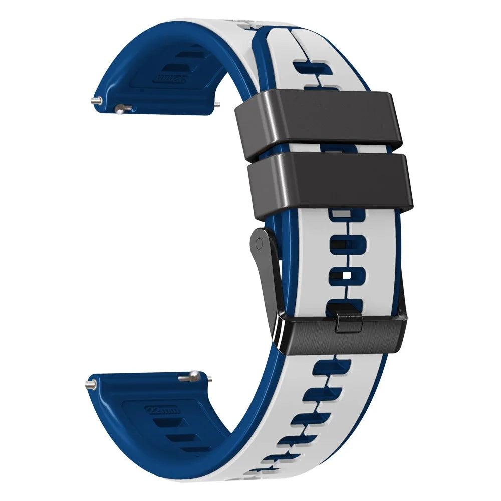 For Huami Amazfit GTS4 Mini / GTS3 / GTS2 2E Silicone Watchband 20mm Quick Release Watch Strap - White / Blue - 2