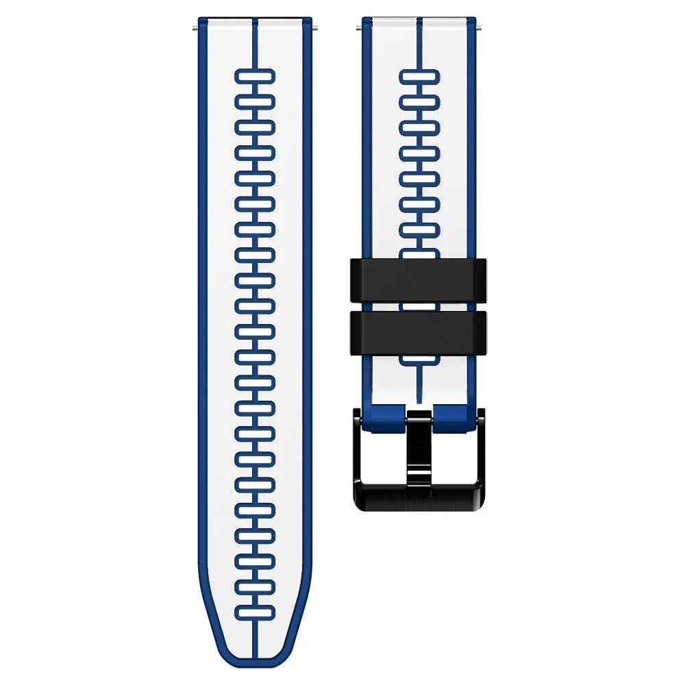 For Huami Amazfit GTS4 Mini / GTS3 / GTS2 2E Silicone Watchband 20mm Quick Release Watch Strap - White / Blue - 3