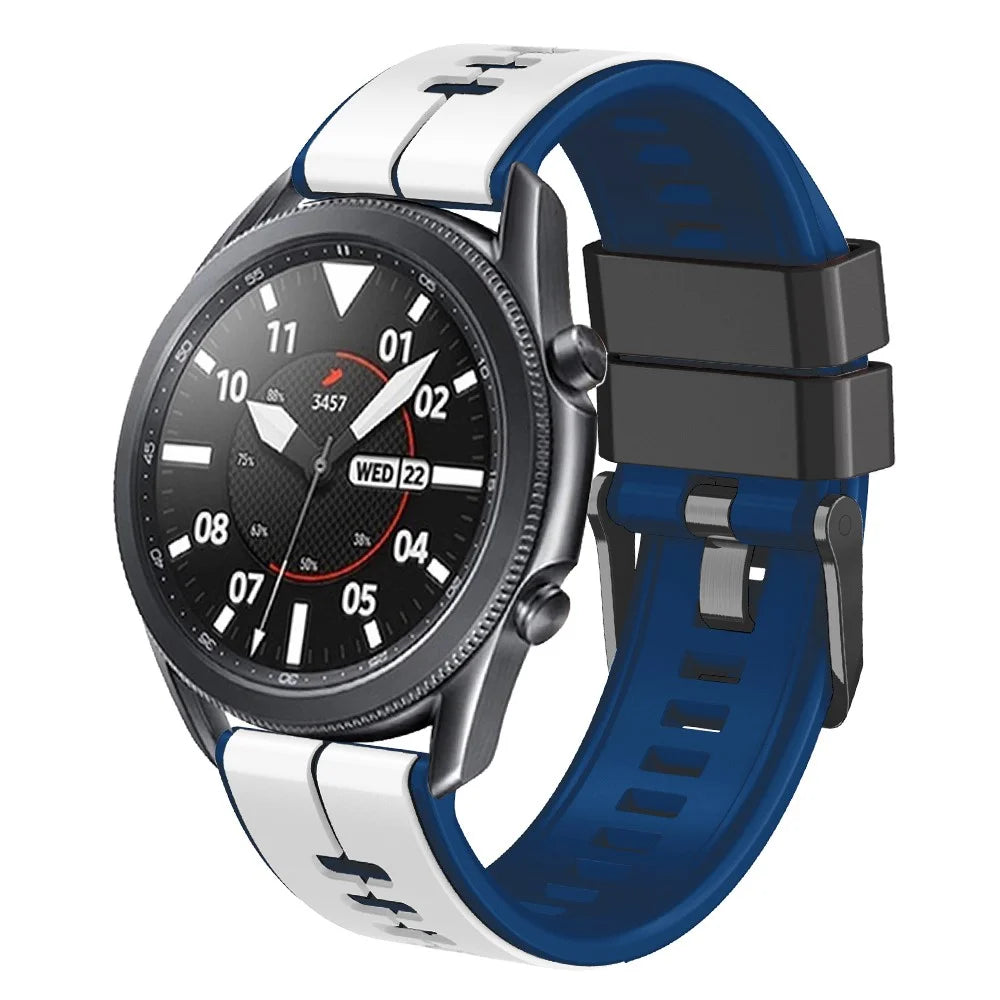 For Huami Amazfit GTS4 Mini / GTS3 / GTS2 2E Silicone Watchband 20mm Quick Release Watch Strap - White / Blue - 4