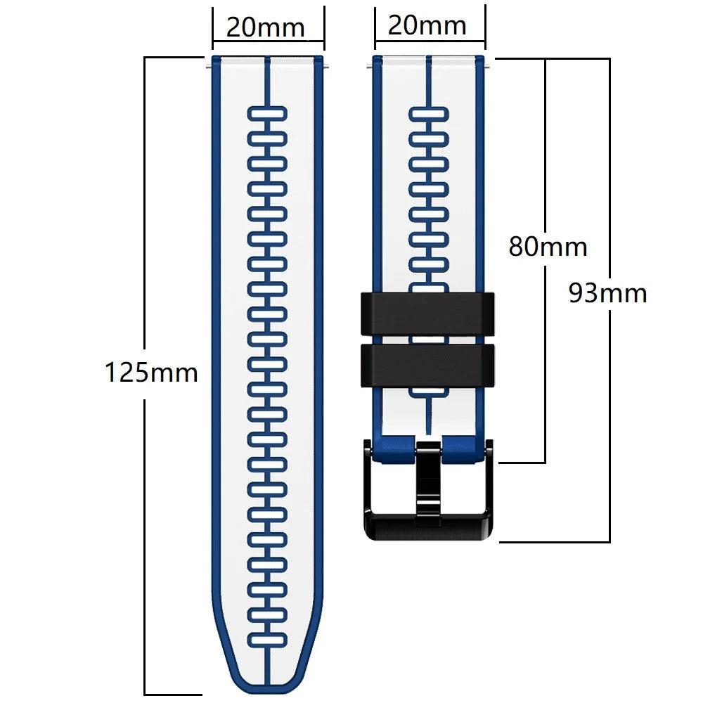 For Huami Amazfit GTS4 Mini / GTS3 / GTS2 2E Silicone Watchband 20mm Quick Release Watch Strap - White / Blue - 5