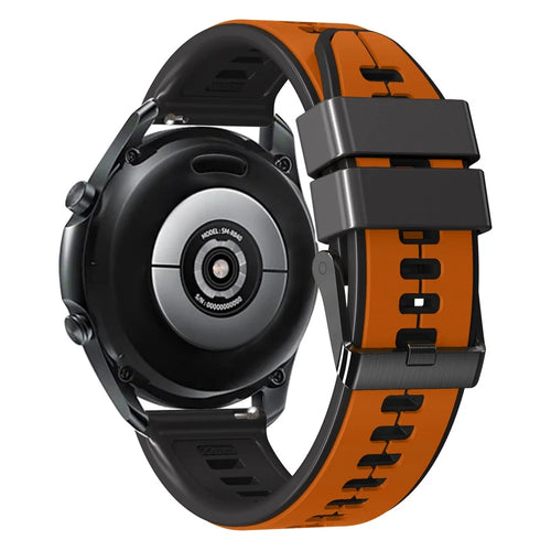 For Huawei Watch Buds / GT 3 SE / GT 3 Pro 46mm Dual Color Watch Band 22mm Silicone Watch Strap - Orange / Black - 1